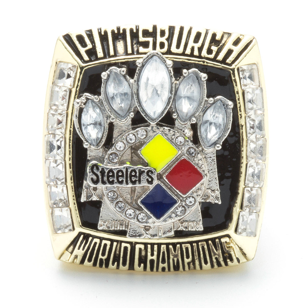 Pittsburgh Steelers - 2005 Super Bowl Gold Color Ring With Wooden Display  Box