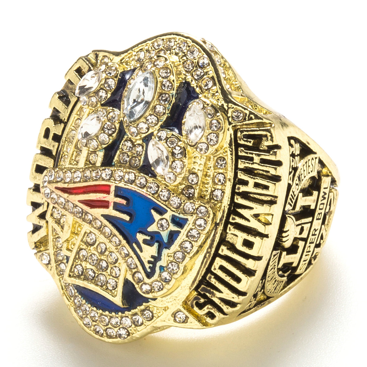 New England Patriots Solid 935 Argentium Silver Super Bowl Ring