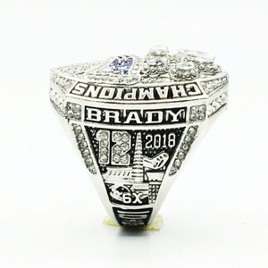 NFL 2018 New England Patriots Super Bowl Championship Ring White Gold Plated Replica
