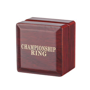 FREE SHIPPING-One Ring Wooden Championship Rings Display Case Box