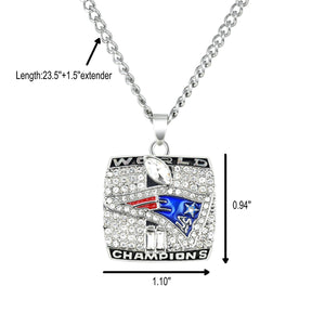 NFL 2001 New England Patriots Super Bowl Championship Necklace Pendant Collectible Gift for Fans