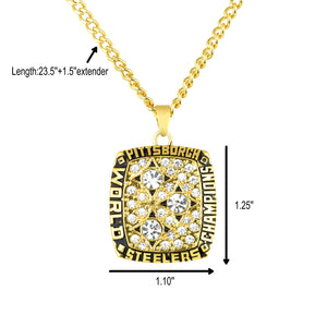 NFL 1978 Pittsburgh Steelers Super Bowl Championship Necklace Pendant Collectible Gift for Fans