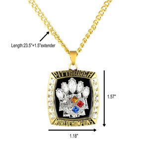 NFL 2005 Pittsburgh Steelers Super Bowl Championship Necklace Pendant Collectible Gift for Fans