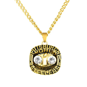 NFL 1975 Pittsburgh Steelers Super Bowl Championship Necklace Pendant Collectible Gift for Fans