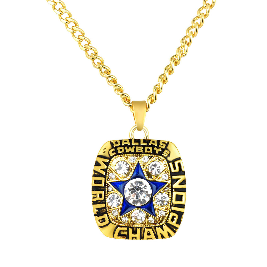 NFL 1971 Dallas Cowboys Super Bowl Championship Necklace Pendant Collectible Gift for Fans