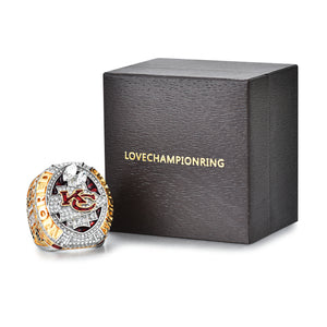 Offical Release NFL 2019-2020 Kansas City Chiefs Super Bowl Championship Ring Replica with Gift Box for Fans